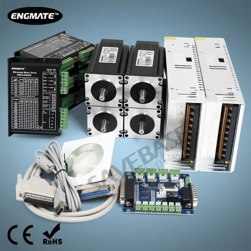 4-осевое Комплект ENGMATE Шаговый Драйвер Nema23 2.75N.m Шаговый Мотор и 36 В PSU