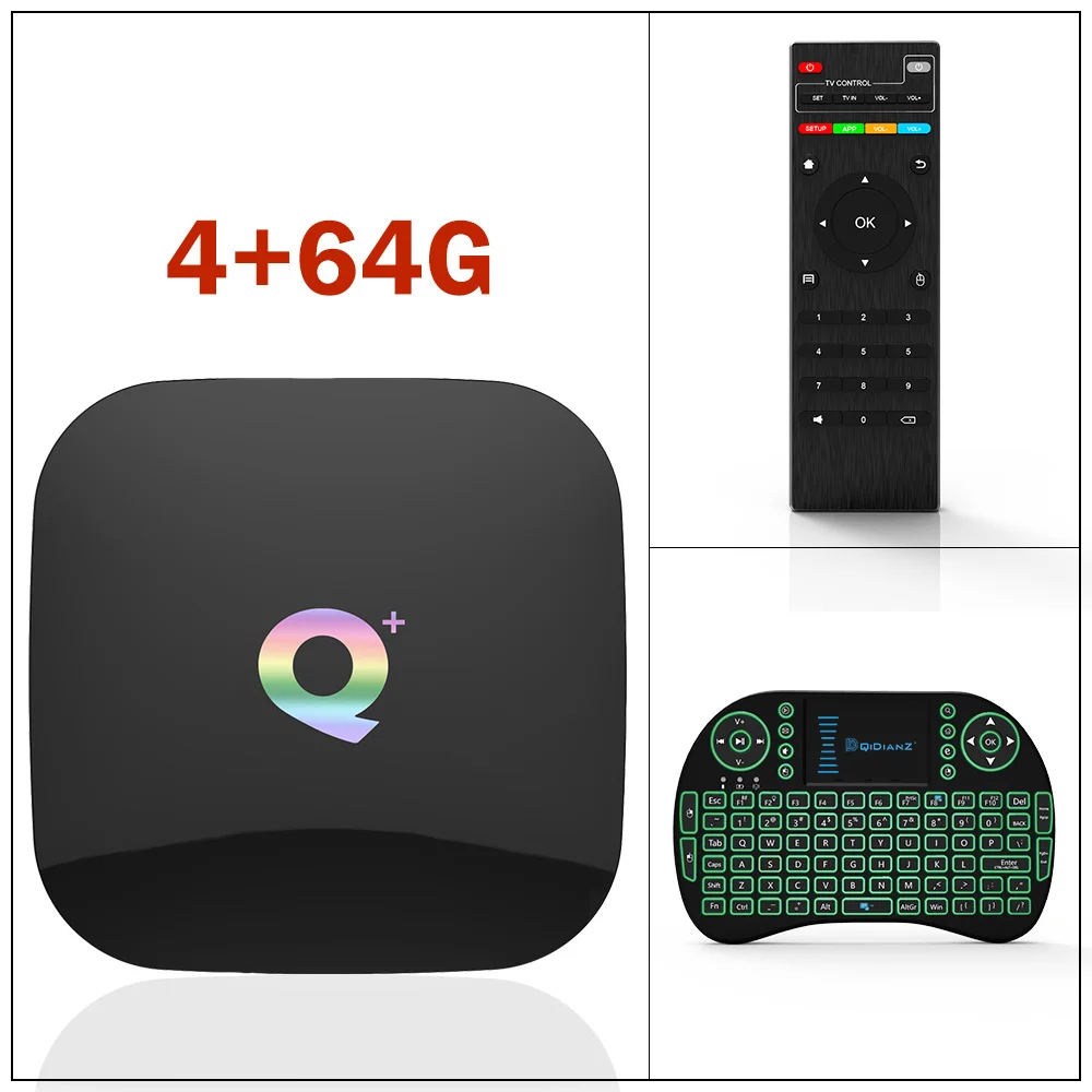 DQiDianZ QPlus Android 9,0 SAMRT tv BOX 4 Гб+ 64 Гб H6 четырехъядерный Mali-T720MP2 WiFi 2,4 ГГц 6 к H.265 медиаплеер Ethernet RJ-45 - Цвет: QPLUS-4-64-I8