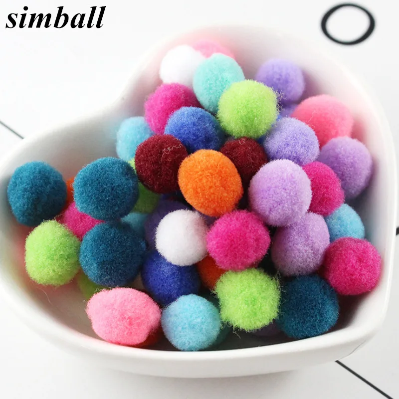 50pcs/lot 25mm Multicolor Pompom Fur Wholesale For Craft DIY Soft Wedding Home Decoration Garment Sewing On Cloth Accessories | Дом и сад