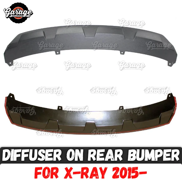 

Diffuser on rear bumper for Lada X-Ray 2015- ABS plastic skirt body kit trim accessories cover sport pad car styling tuning