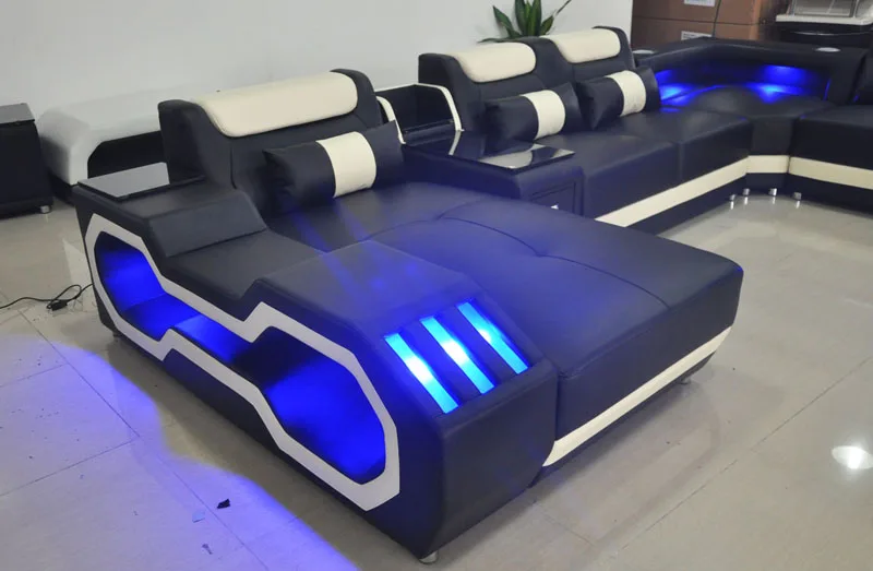 Современный дизайн Топ зерна кожа Электрический кресло роскошные гостиной диван наборы