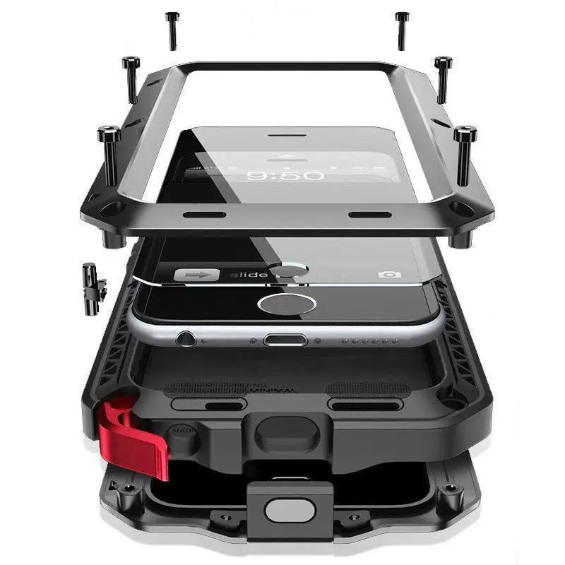 

For Samsung S7 S5 NOTE 4 NOTE 5 Heavy Duty Protection Doom armor Metal Aluminum phone Case Shockproof Dustproof Cover