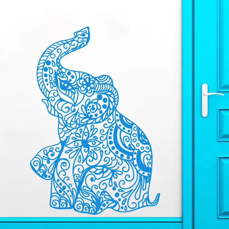 

Wall Sticker Elephant Indian Yoga Removable Ganesha Mandala Vinyl Living Room Decor Kids Baby Bedroom Design Wall Decals AY012