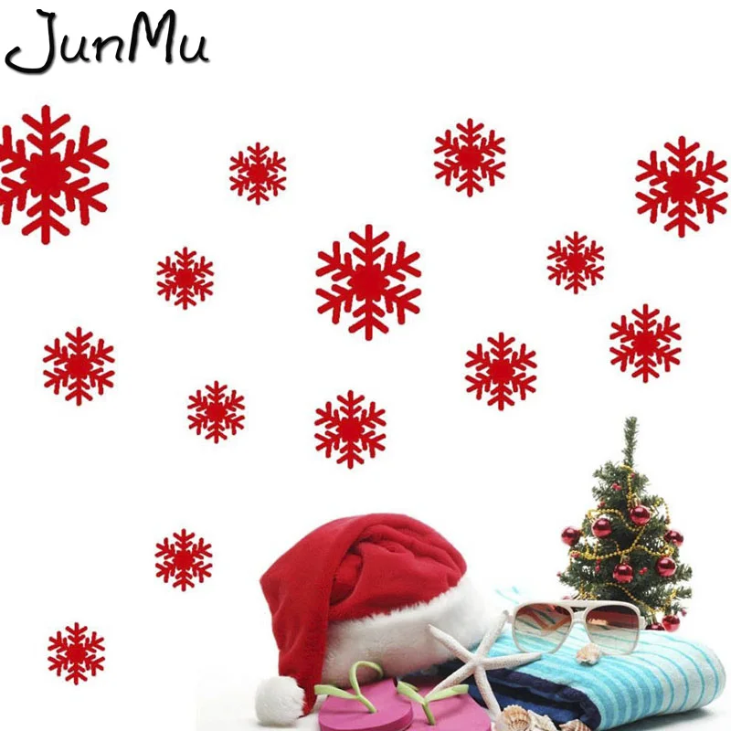 27PCS Christmas Frozen Snow Flakes Wall Sticker Set Removable Vinyl Art Decal Window Stickers Children Christmas Wall Decor