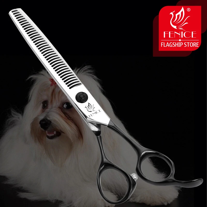 

Fenice Professional Japan 440c 6.5 inch Pet Dog Grooming Thinning Scissors Shears Thinning Rate about 70%