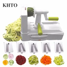 KHTO 5-Blade Vegetable Spiral Slicer Cutter Mandoline Chopper Kitchen Cooking Tools Kitchen Knife Kitchen Accessories Tools