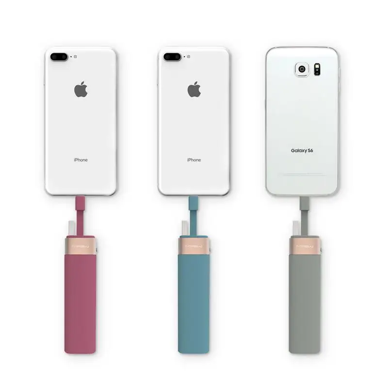Портативное зарядное устройство MIPOW 3000 мАч с MFI кабелем Lightning для iPhone 6 6S 7 8 Plus iPod