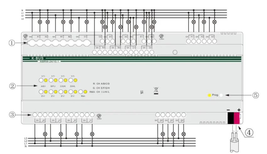 Китайский производитель GVS K-bus OEM KNX/EIB Занавес привод 24 канала глухая затвор 24-Fold 10A привод затвора в умном доме