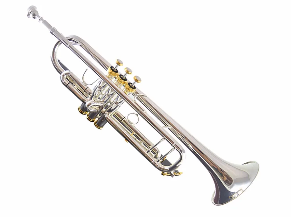 

High quality New Trumpet gold and silver plated silver YTR-4335S small Musical instruments Playing professional Free shipping