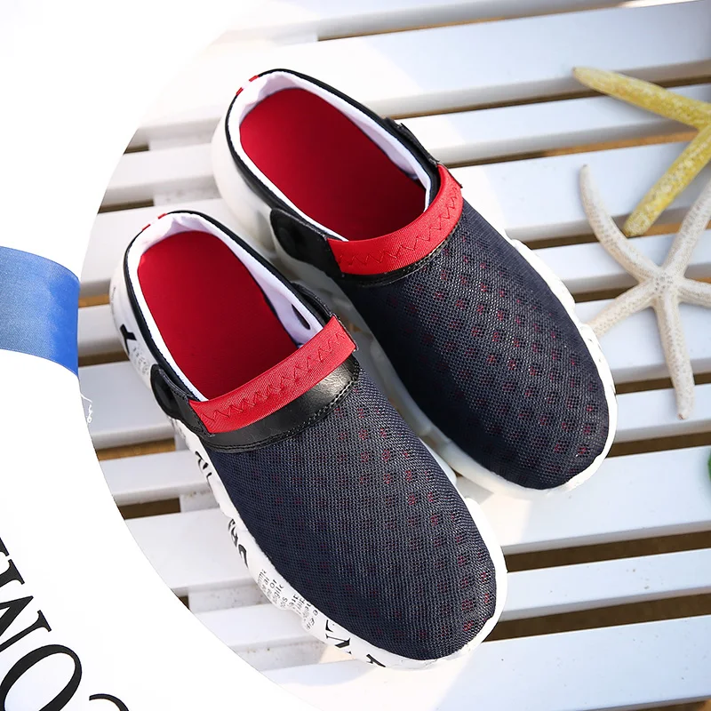 COOLVFATBO الرجال صندل كاجوال الصيف تنفس الهواء شبكة الرجال المضاء النعال في الهواء الطلق الشاطئ حذاء رجالي الترفيه النعال حجم كبير