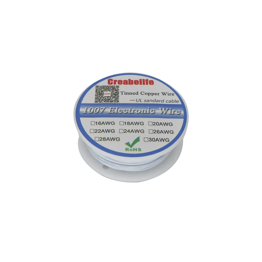 white 10m 10 м UL 1007 30AWG 10 цветов Электрический провод кабель Линия Луженая Медь PCB Провод RoHS UL сертификация изолированный светодиодный кабель - Цвет: white 10m
