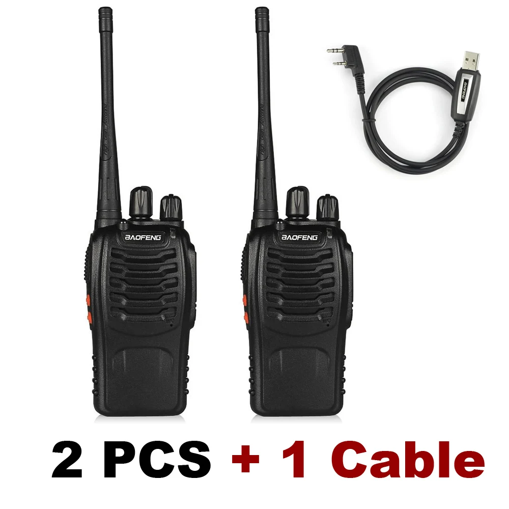 2 шт 4 шт Baofeng BF-888S портативная рация Pofung 888s UHF 5 Вт 400-470 МГц 16CH двухстороннее портативное сканирующее устройство монитор Ham CB радио - Цвет: 2 PCS with Cable