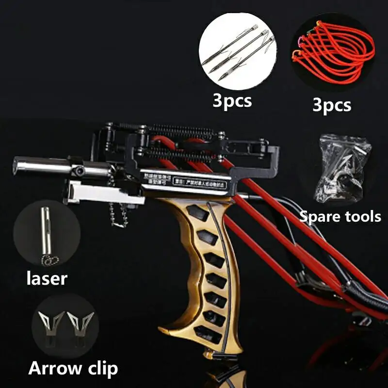 

2018 High Quality Laser Slingshot Black Hunting Bow Catapult Fishing Bow Outdoor Powerful Slingshot for Shooting Crossbow Bow