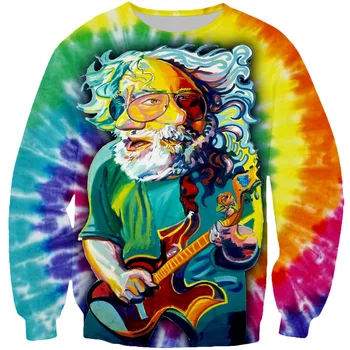 

PLstar Cosmos Funny Two Face Rainbow Men Women Long Sleeve Outerwear Great Deadth Sweatshirt Hipster 3D Crewneck Pullover