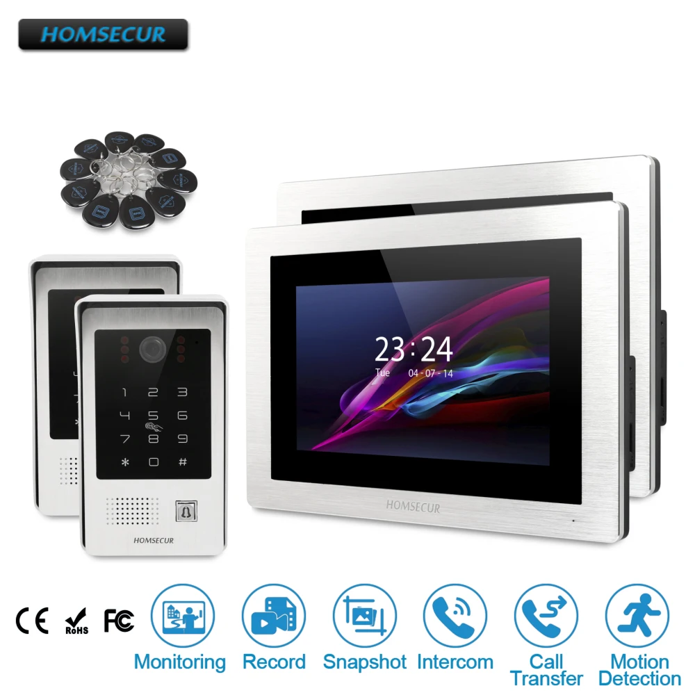 

HOMSECUR 7" Wired Hands-free Video&Audio Home Intercom Electric Lock Supported BC091 +BM714-S