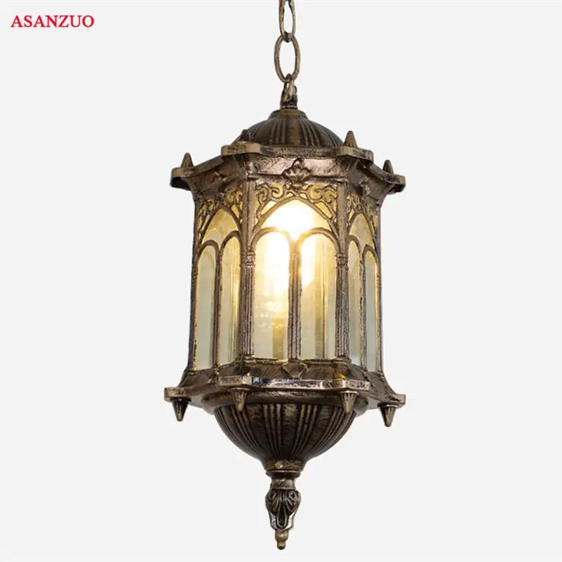 

Outdoor Industrial Iron pendant lights light led hanglamp bronze hanging lamp residential hotel community balcony parlor lamps