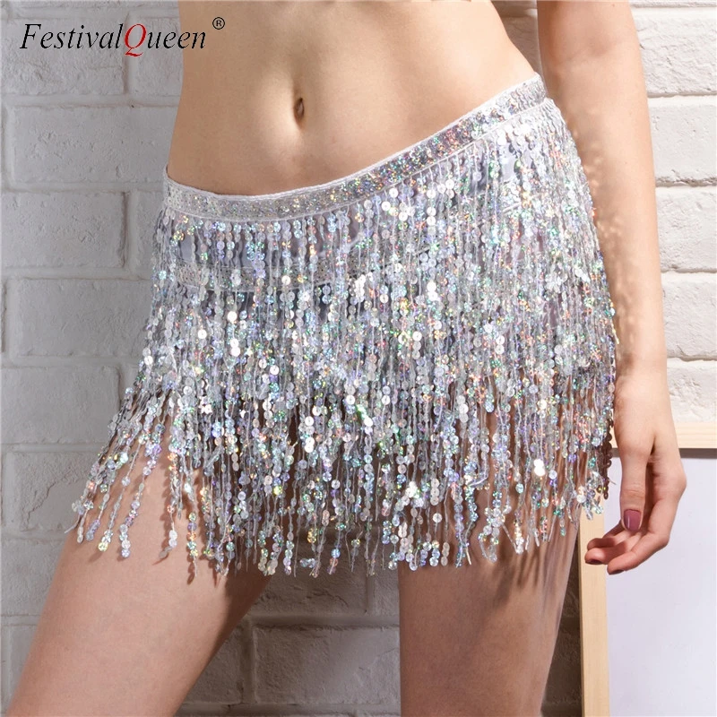 

FestivalQueen sexy tassel fringe sequins bandage skirt women summer beach short mini skirt female party dance skirts