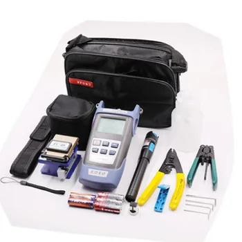 

FTTH Fiber Optic Tool Kit fibra optica herramientas with Visual Fault Locator and Power Meter Wire Stripper Fiber Cleaver