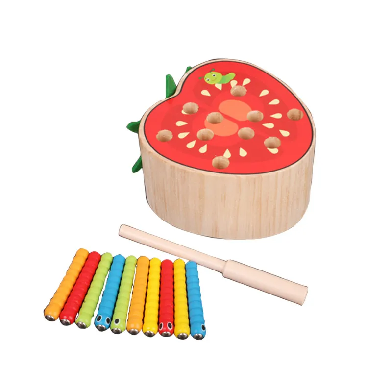 Деревянная детская игрушка фрукты ловли насекомых игры образовательные детские игрушки Отправить подарок ребенку