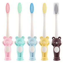 4 шт./упак. детские игрушки зубами детская Уход за полостью рта зубов кисти здоровье детей мягкой зубной щетки дизайн с милым медведем