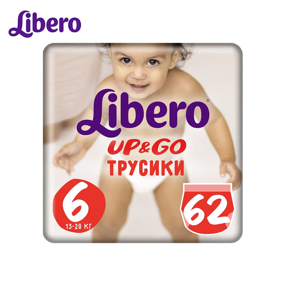 Трусики-подгузники Libero Up&Go Size 6(13-20кг), 62 шт