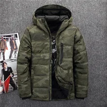 Зимние камуфляжные куртки с капюшоном на утином пуху, мужские теплые толстые качественные пуховые пальто, мужское повседневное зимнее пальто, мужские парки, JK-535