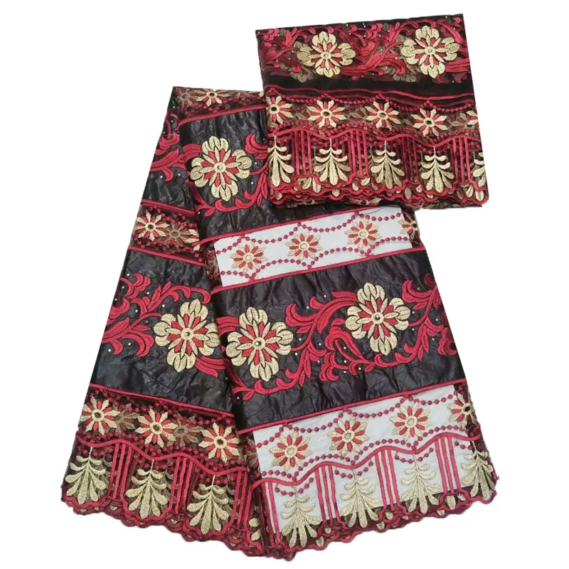 

HFX 7 Yards High Quality Nigerian Wedding Lace Blouses Bazin Riche Getzner African French Net Lace Fabric For Dress L114-1