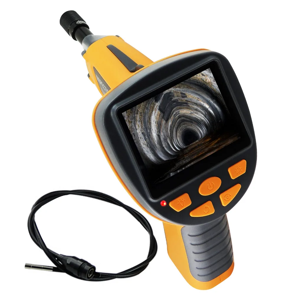 3.5" Industrial LCD Video Inspection Camera 5.5mm 1M Cable Pipe Borescope 6 LED Lights