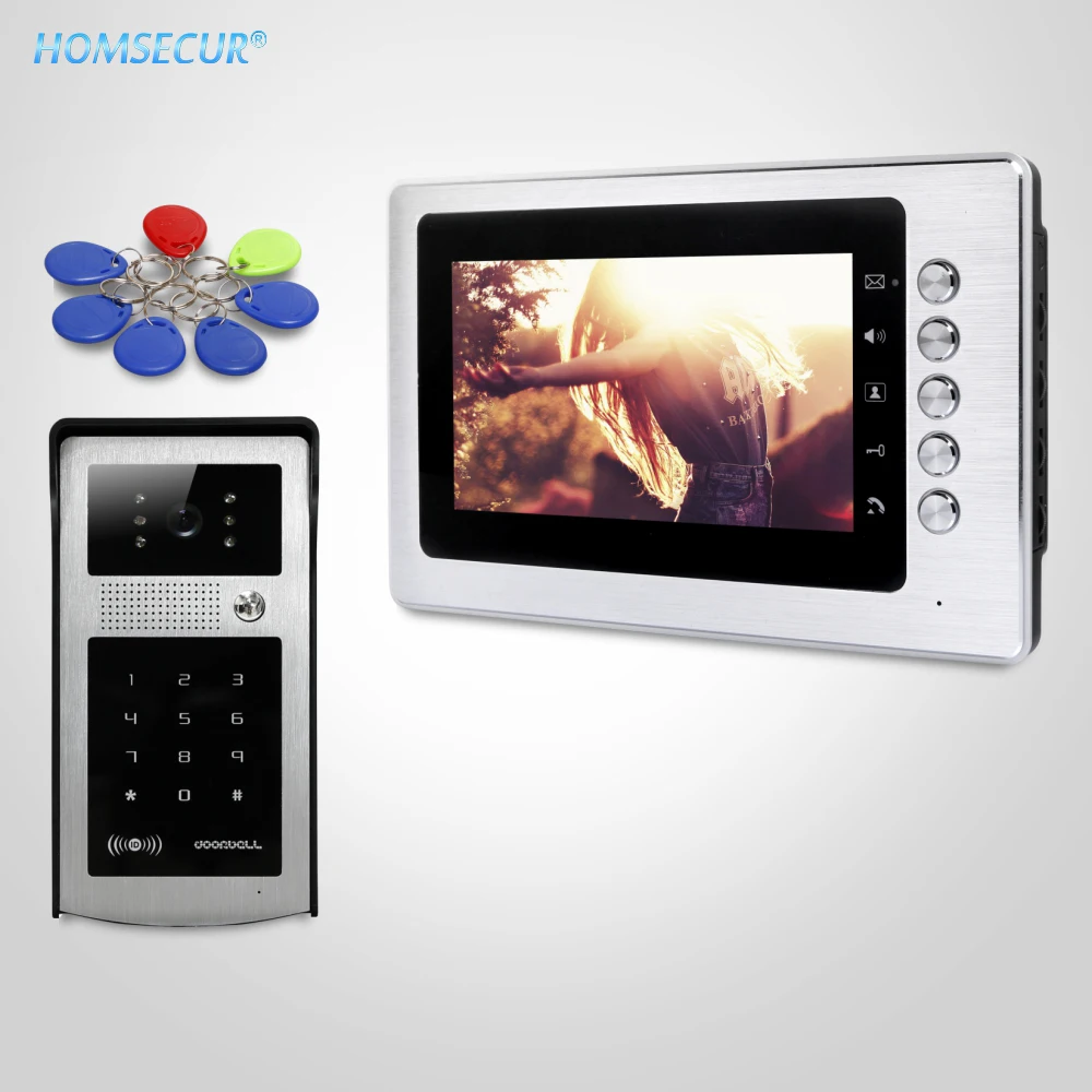 

HOMSECUR 7" Wired Video Door Entry Security Intercom with Mute Mode for Home Security XC004-S+XM705