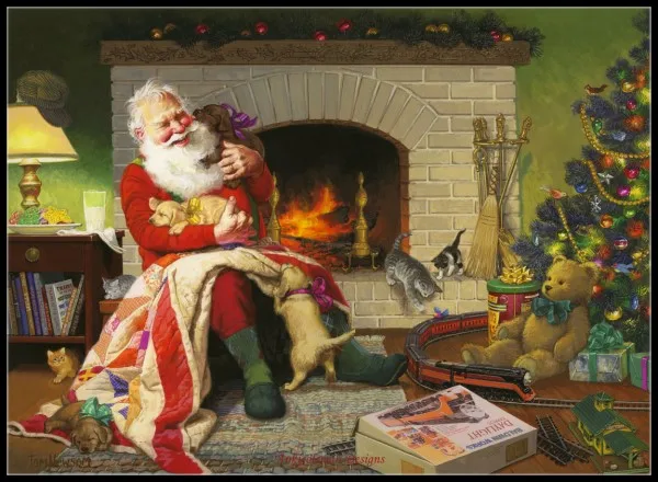 Рождественский праздник-счетный крестиком наборы рукоделие-ремесла 14 ct DMC DIY Искусство ручной работы Декор-Санта-Клаус 2 - Цвет: 250x182
