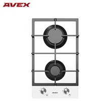 Встраиваемая панель с газконтролем, с чугунными решетками AVEX HM 3022 W, белое закалённое стекло