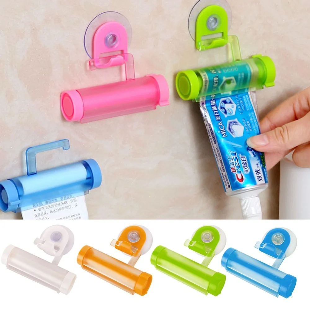 1Pc 5 color Easy Squeezer Toothpaste Roller Tube Rack Dispenser Rolling