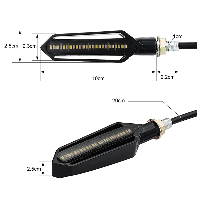 2 шт. мотоцикл поворотники 24LED течёт вода мигающий мигалка торможения стоп сигналы/бег задний светильник DRL мигалка для Honda