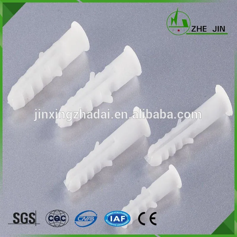 

ZHEJIN (100pcs) Expand Nail 6.0*29.8mm PE Material Wall Ribbed Plastic Anchor Plug without Screws