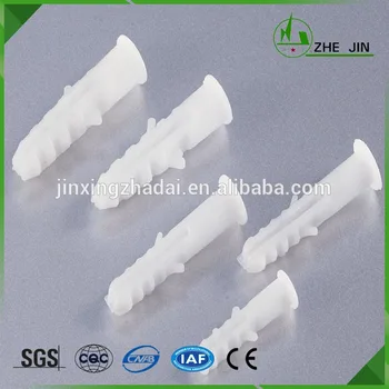 

ZHEJIN (100pcs) Expand Nail 6.0*29.8mm PE Material Wall Ribbed Plastic Anchor Plug without Screws