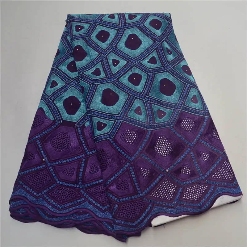 

Latest voile lace With Stones African swiss cotton lace High Quality SIWSS lace embroidery lace fabric