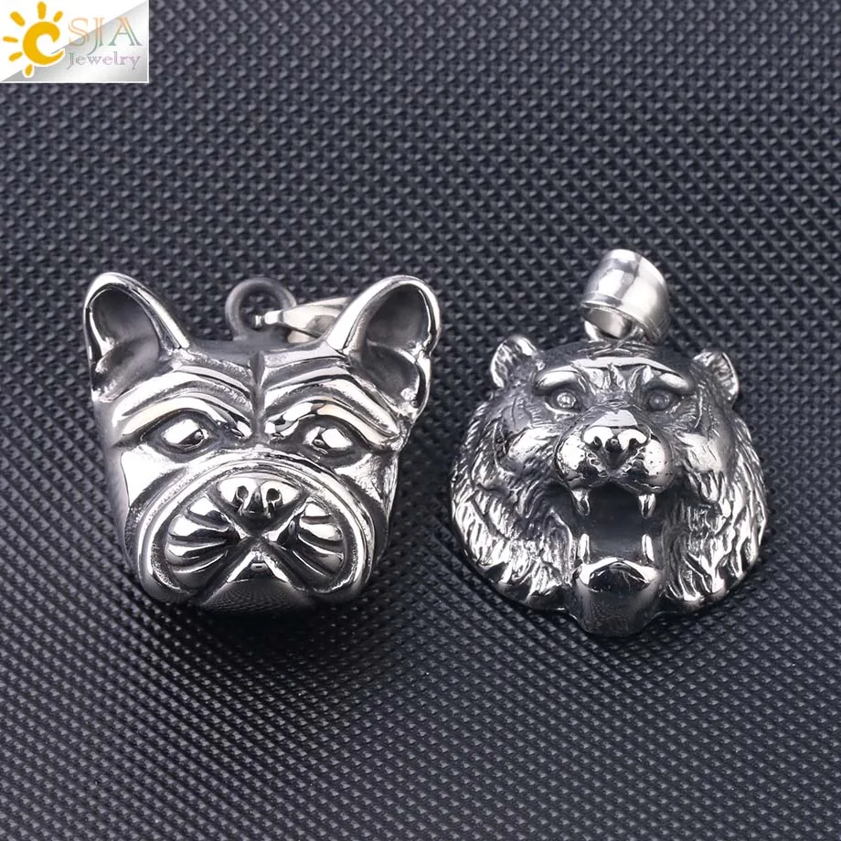 

CSJA Male Stainless Steel Pendant for Necklace Making Cross Animal Ganesha Skull Vintage Pendants Charm Jewelry New Arrival S209