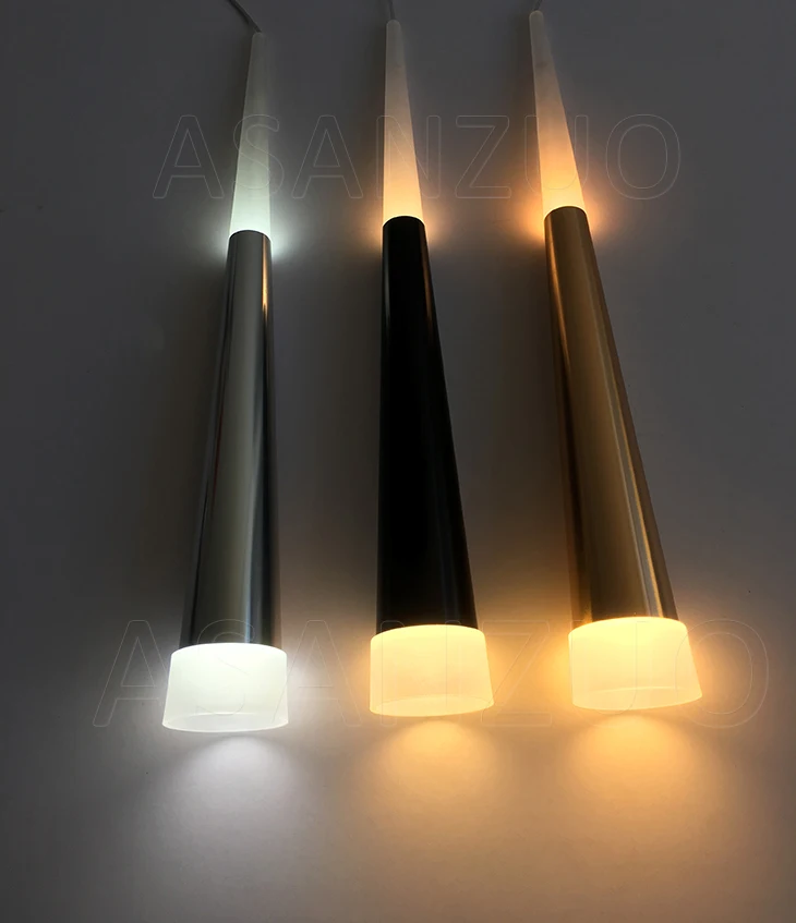 Cabeças de Alumínio Moderno Luzes Pingente Cônico Muitas Acrílico Sala Jantar Estar Bar Cafe Lâmpada Pendurada Led 5 Luzes de pendentes