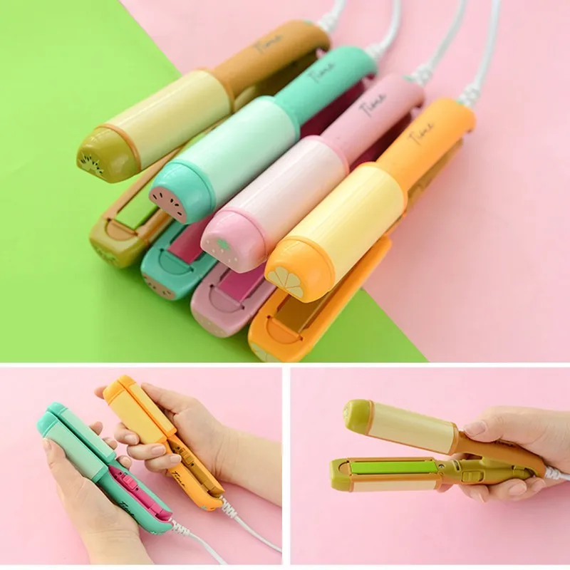 New Arrival Korea Cute Fruit Mini Straightning and Curling Irons Portable Hair Curler Small Size Straightener-9