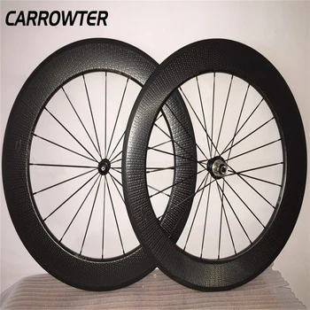 

Dimple 80mm CARROWTER carbon road bike wheels Bicycle wheelset with 25mm width R36 Hubs Clincher/Tubular for your choice