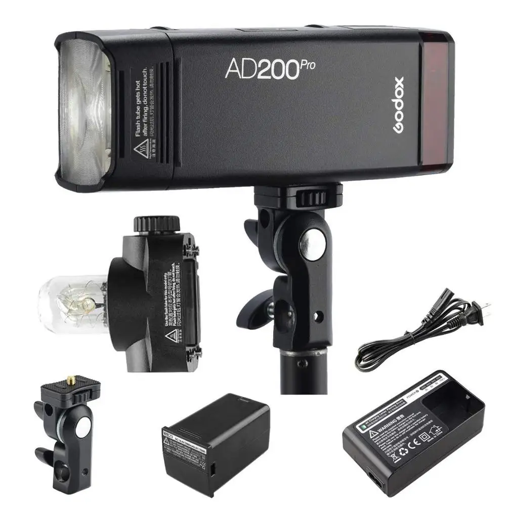 Godox AD200 Pro AD200Pro 200Ws 2 4G Вспышка стробоскоп 1/8000 HSS 500 полная мощность вспышки 0 01 1 s