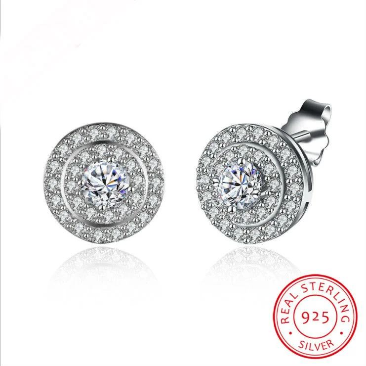 New 925 sterling silver Original Crystals From Austrian Earrings Earrings Party 925 Wedding jewelry Jewelry