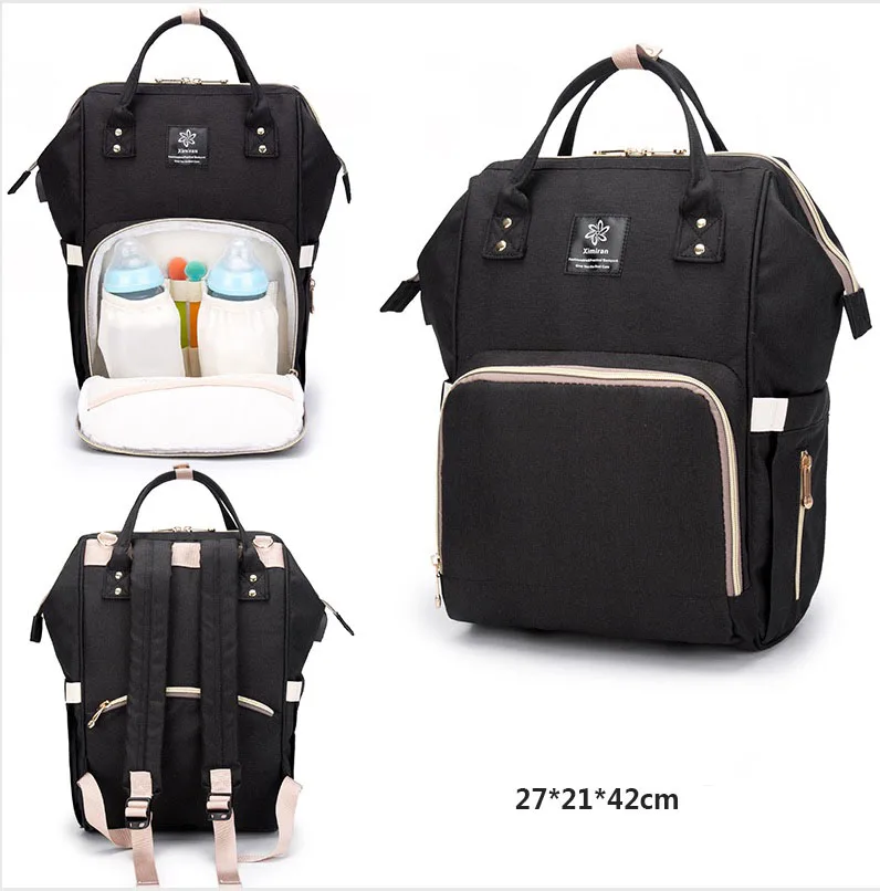  Bolso de la madre con el USB Mama Baby Bottle bolsa de agua momia bolsa de pañales mujeres mamá Mam