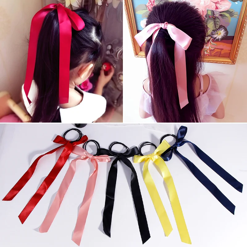 

Children Super Fairy Bow Knot High Quality Ribbon Hair Circle Girl Princess Hair Tie Horse Tail Hair Rubber Accessories