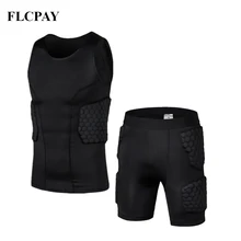 Новинка, баскетбольные шорты с Сотами+ майка, обтягивающие футбольные майки, защита тела, мужское защитное снаряжение, тренировочные шорты, наколенники для спортзала