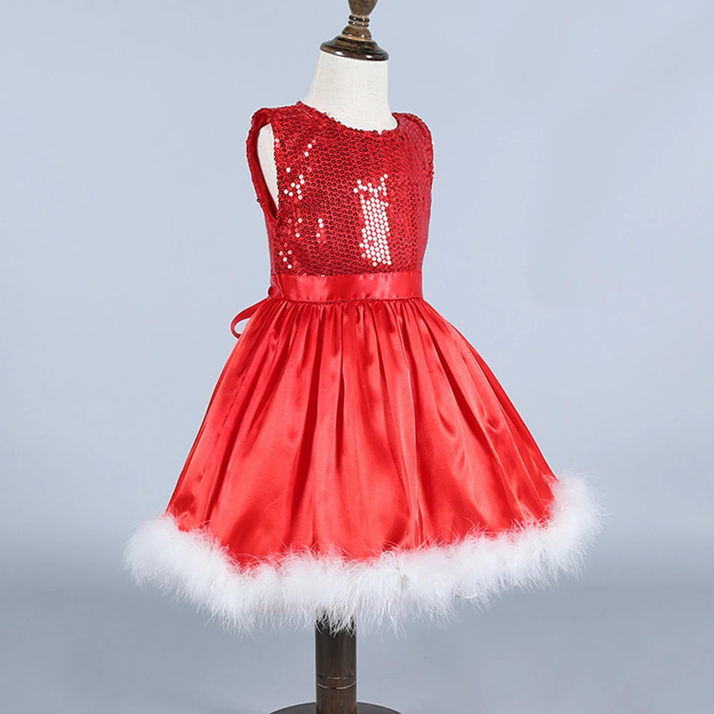 New Sequins Christmas Dress 2018 Fashion Girl Kids Party Wear Dresses