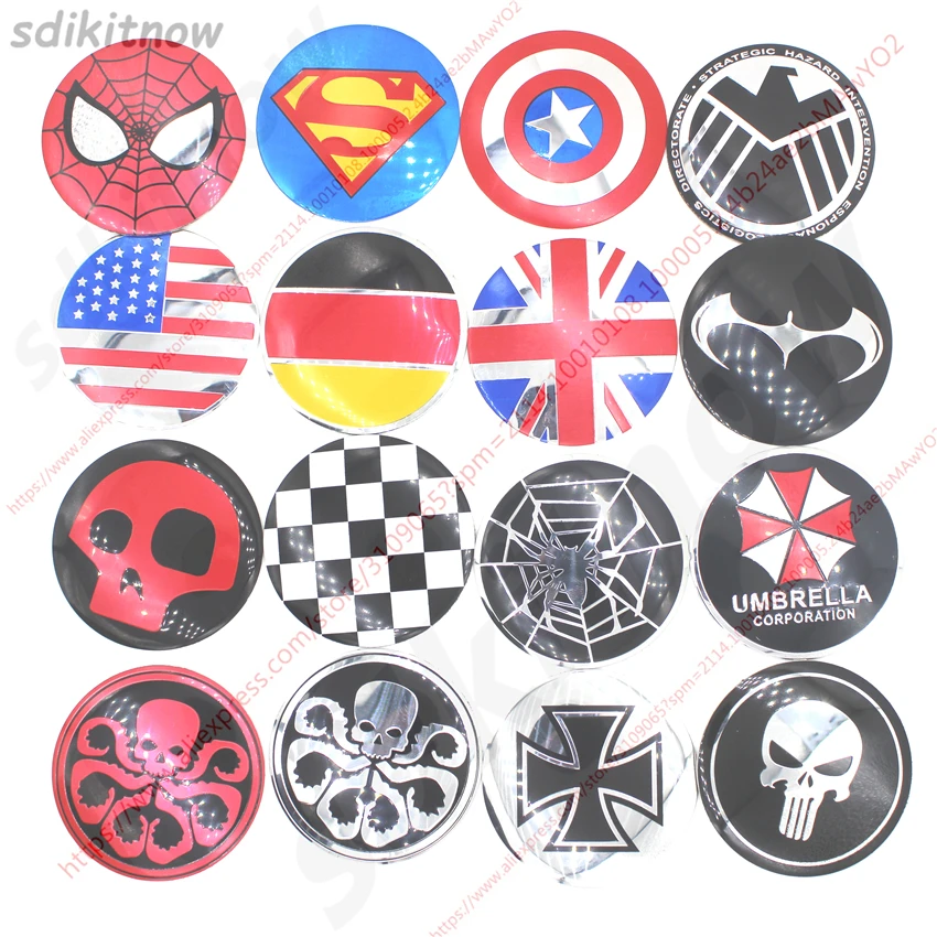 

1pc Skull Monster Hero Umbrella Car Body Windows RIM Sticker Badge Styling For AUDI Toyota mazda Fiat skoda Renault Kia Cruze
