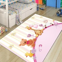 Else розовый желтый жираф лампа медведь животные для девочек 3d принт Нескользящая Микрофибра Детская комната декоративная зона ковер детский коврик