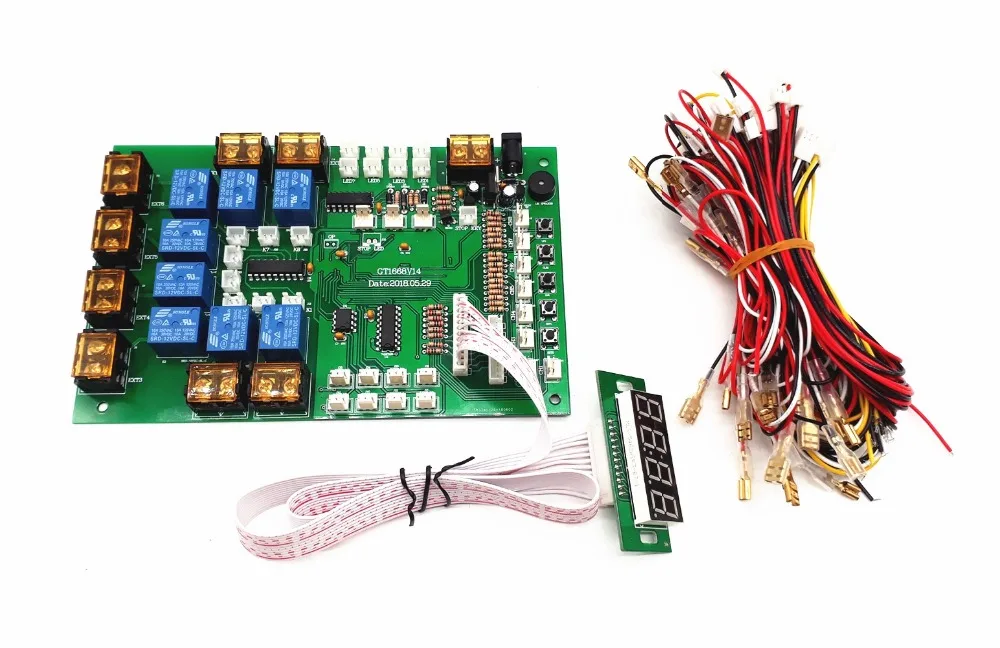 

JY-1428 4 digits coin bill card operated times control board for 1-8 devices