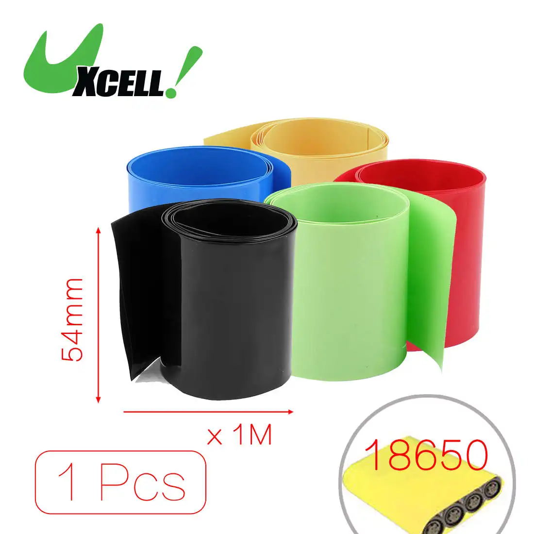 

Uxcell 1m/3.3Ft Length 85mm Flat 54mm Dia Pvc Heat Shrink Tubing White Black Blue Clear Green Red For 4 X 18650 Battery